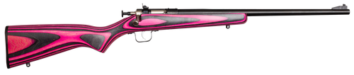 Crickett KSA2225 Youth  22 LR 1rd 16.12" Blued Barrel & Receiver, Fixed Front/Adjustable Rear Peep Sights, Pink/Black Laminate Stock w/11.5" LOP, Rebounding Firing Pin Safety