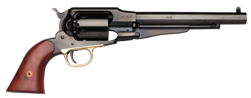 Taylors & Company 550777 1858 Remington Uberti 44 Cal 6 Shot Percussion 8" Blued Octagon Barrel, Cylinder & Frame, Walnut Grip