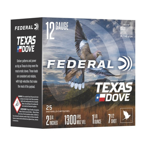 FED TX DOVE 12GA 2.75" 1 1/8OZ #7.5