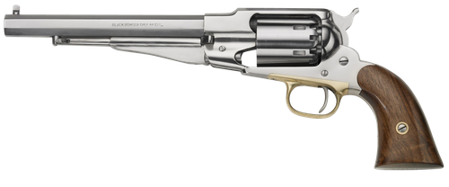 Pietta PF58SS448 1858 Remington Army 44 Cal 8" 6rd Stainless Steel Frame, Cylinder & Octagon Barrel, Walnut Grip, Brass Trigger Guard