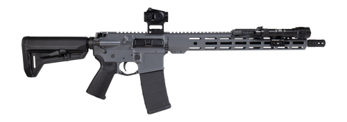 Shark Coast Tactical SCTARGCC Grey Night Bundle 5.56 NATO 10+1 16" Black Nitride Barrel, Gray Cerakote Aluminum Receiver w/Picatinny Rail, M-LOK Handguard, Black Polymer Stock & Grip, StreamLight ProT