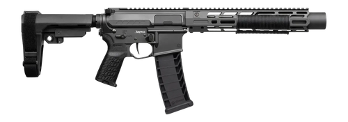 CMMG 94A68CD-TNG Zeroed Banshee Mk4 9mm Luger 33+1 6.50" Black Nitride Threaded Barrel, Tungsten Cerakote Aluminum Receiver w/Picatinny Rail, M-LOK Handguard, Black Polymer CMMG RipBrace, CMMG Zeroed