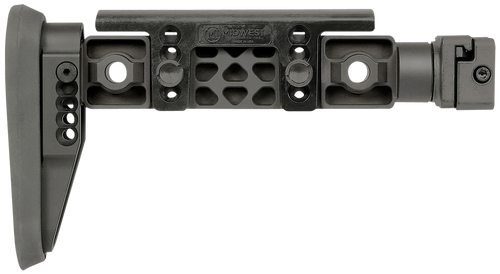 Midwest Industries MIALPHAFBSF Alpha Fixed Beam Black Synthetic Side Folding Stock with Adjustable Cheekrest, Compatible w/ 1913 Picatinny Rail Adapter