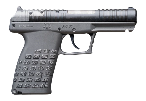 Kel-Tec PR57TNG PR-5.7  Compact Frame 5.7x28mm 20+1 4" Stainless Steel Rotary Barrel, Black Optic Ready/Serrated Slide, Tungsten Gray Frame & Textured Grip