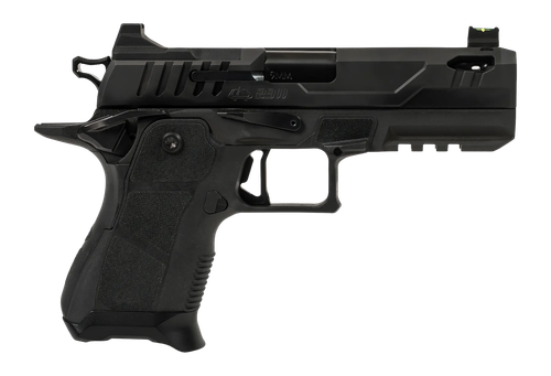 Oa Defense  2311 Pro Compact Frame 9mm Luger 15+1 4.25" Ported Barrel, DLC Black Steel Optic Ready/Serrated Slide, Black Aluminum Frame w/Picatinny Rail, Black Polymer Grip, Ambidextrous