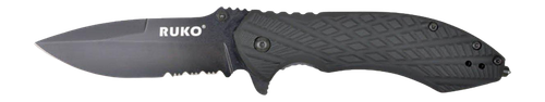 RUKO RUK0182SBBK  440C 3-1/4"SERRATED FOLDING BBPS
