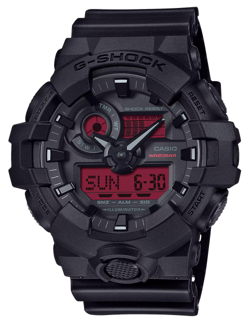 GSHOCK GA700BBR1ACR  ANALOG DIGITAL BLK/RED