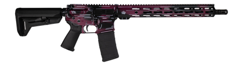 Shark Coast Tactical SCC02119ABKCH Anime-15  5.56 NATO 30+1 16" Black Nitride Threaded Barrel, Black Cherry Cerakote Aluminum Receiver w/Picatinny Rail, M-LOK Handguard, Magpul Collapsible Black Polym