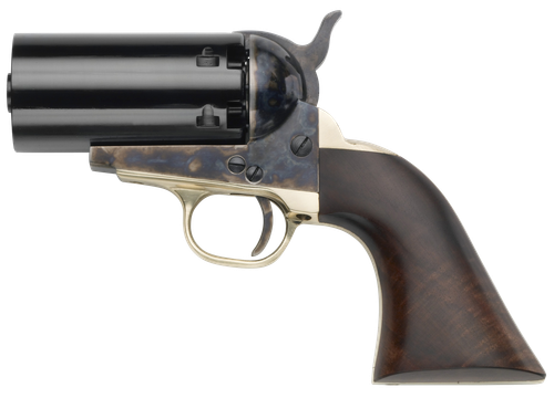 Pietta PF51PEPPER36 1851 Navy "Yank" Pepperbox 36 Cal 6rd Color Case Hardened Frame, Walnut Grip, No Barrel