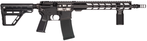 Patriot Ordnance Factory 02548 P-15 Base SMU 300 Blackout 30+1 13.75" Black Nitride Match Grade Barrel, Black Anodized Aluminum Receiver w/Picatinny Rail, M-LOK Handguard, Black Amend2 Adjustable Poly