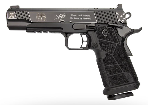Kimber Mfg, Inc 3700895 DS Warrior Boot Campaign 9mm Luger 20+1 5" Matte Stainless Deep Crown Barrel, KimPro Black Engraved/Optic Cut/Serrated Slide, Black Stainless Steel Frame w/Beavertail & Picatin