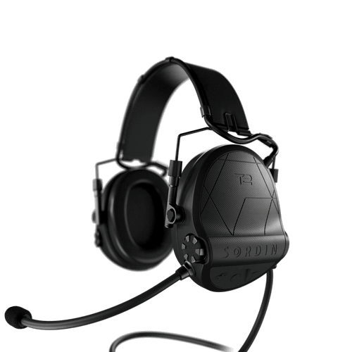 SUPREME T2 CC ELECTRONIC EAR MUFFS W/LEATHER HEADBAND BLACK