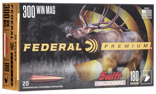 Federal P300WSS1 Premium  300WinMag 180gr Swift Scirocco II 20 Per Box/10 Case
