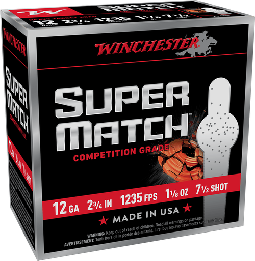 WIN SUPER MATCH 12GA 2.75 11/8OZ #7.5 25/10
