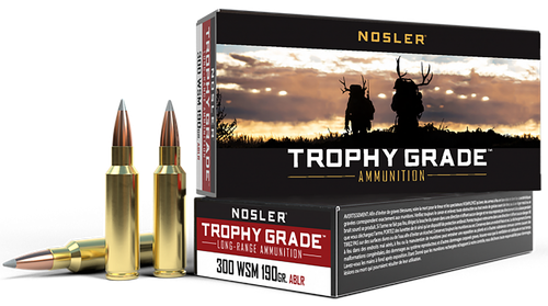 Nosler 60106 Trophy Grade Long-Range 300WSM 190gr Nosler Spitzer AccuBond Long Range 20 Per Box/10 Case