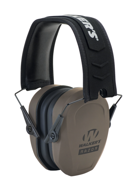 Walker's GWPRSMPASFDE Razor Slim Passive Muff 27 dB Over the Head Flat Dark Earth/Black Polymer