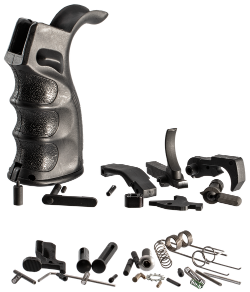 TacFire LPK02B308 AR-10 Lower Parts Kit  308 Win Black PGAR-B Pistol Grip Grip