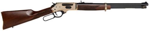 Henry H0243855 Side Gate  Full Size 38-55 Win 5+1 20" Blued Steel Barrel, Polished Brass Receiver, American Walnut Stock Right Hand