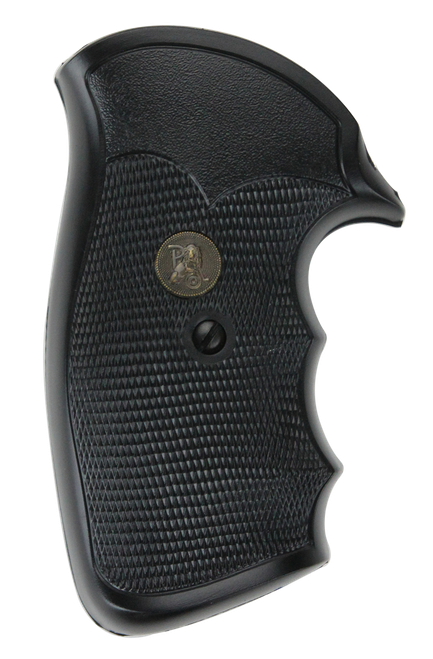 Pachmayr 03266 Gripper Grip Checkered Black Rubber with Finger Grooves for S&W K/L Frame with Round Butt
