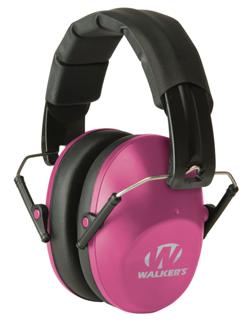 Walker's GWPFPM1PNK Pro Low Profile Passive Muff 22 dB Over the Head Pink/Black Polymer