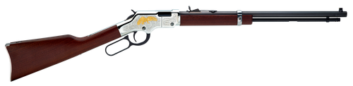 Henry H004GE Golden Eagle  Full Size 22 Short, 22 Long, 22 LR, 16 LR/21 Short 20" Blued Octagon Barrel, Nickel-Plated Metal Finish, American Walnut Stock Right Hand