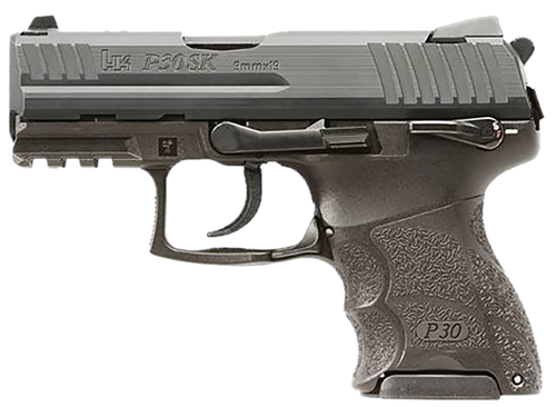 HK 81001110 P30SK V3 Sub-Compact Frame 9mm Luger 10+1 3.27" Stainless Steel Barrel, Black Cerakote Serrated Steel Slide, Black Polymer Frame w/Picatinny Rail, Ambidextrous
