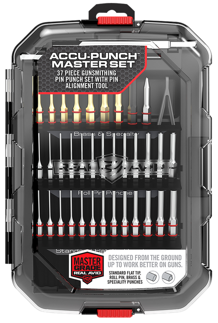 Real Avid AVMAPS Accu-Punch Master Set Black Universal Firearm 37 Pieces