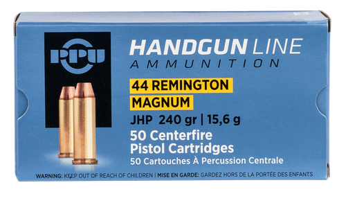 PPU PPH44MH Handgun  44RemMag 240gr Jacketed Hollow Point 50 Per Box/10 Case