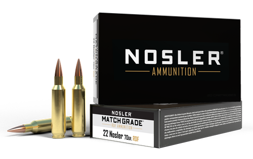 Nosler 60124 Match Grade RDF 22Nosler 70gr RDF Hollow Point Boat Tail 20 Per Box/10 Case