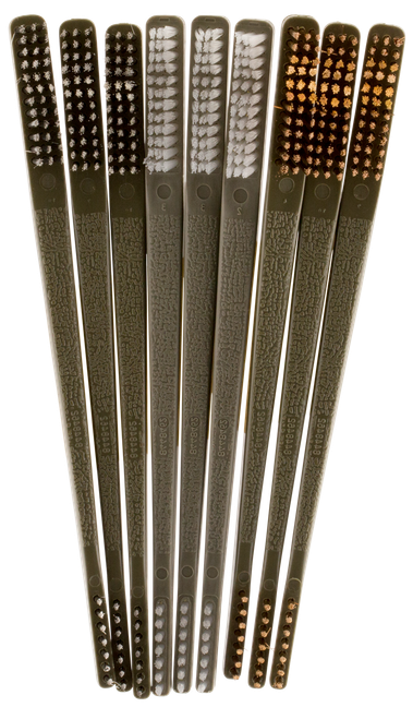 Otis FG316BP AP Brushes Variety Pack Multi-Caliber Universal Firearm 10" Long Bronze/Nylon/Stainless Steel Bristles 9 Per Pkg