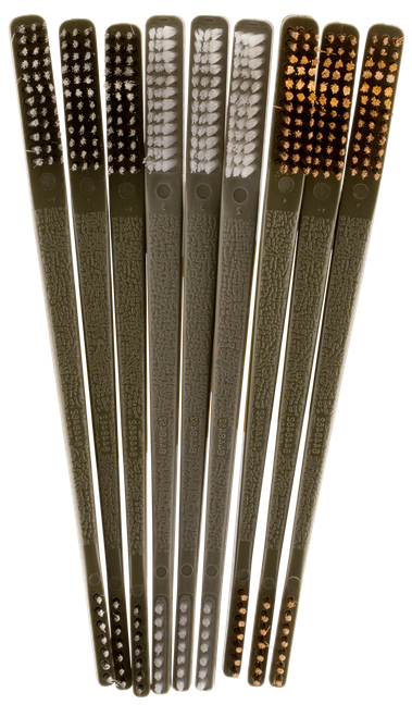 Otis FG316BP AP Brushes Variety Pack Multi-Caliber Universal Firearm 10" Long Bronze/Nylon/Stainless Steel Bristles 9 Per Pkg
