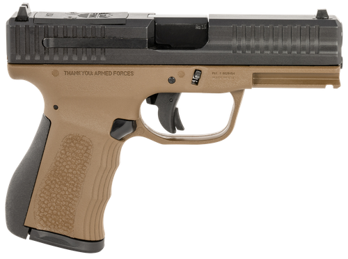 FMK FMKG49BB G3  9mm Luger 14+1 4" Stainless Steel Barrel, Black Optic Cut/Serrated Carbon Steel Slide, Burnt Bronze Polymer Frame w/Picatinny Rail, Black Backstrap Grip