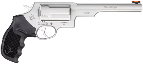 Taurus 2-441069T Judge  Compact 45 Colt (Long Colt)/410 Bore 5 Shot 6.50" Matte Stainless Steel Barrel, Cylinder & Frame, Black Ribber Grip, Transfer Bar Safety, Exposed Hammer