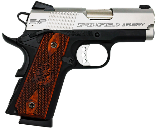 Springfield Armory PI9209LCA 1911 EMP *CA Compliant 9mm Luger 3" 9+1 Black Hardcoat Anodized Stainless Steel Slide Crossed Cannon Cocobolo Grip