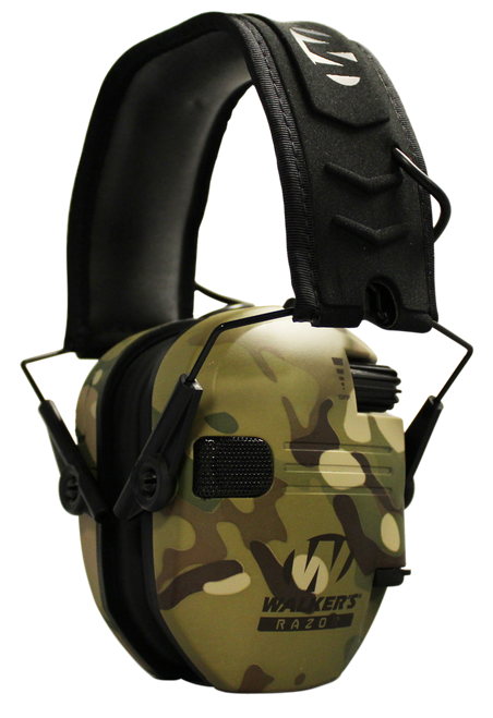 Walker's GWPRSEMMCC Razor Slim Electronic Muff 23 dB Over the Head MultiCam/Black Polymer