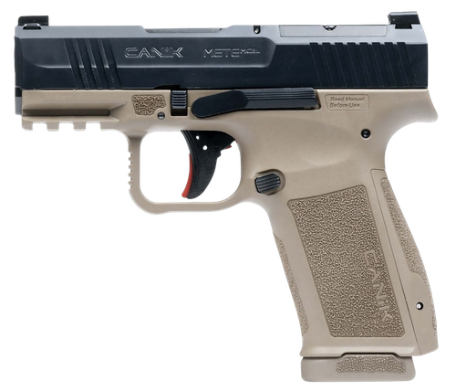 Canik HG7884CABD-N Mete MC9L *CA Compliant 9mm Luger 10+1 3.18" Black Steel Barrel, Black Nitride Steel Serrated Slide, Flat Dark Earth Polymer Frame w/Picatinny Rail, Interchangeable Backstrap Grip