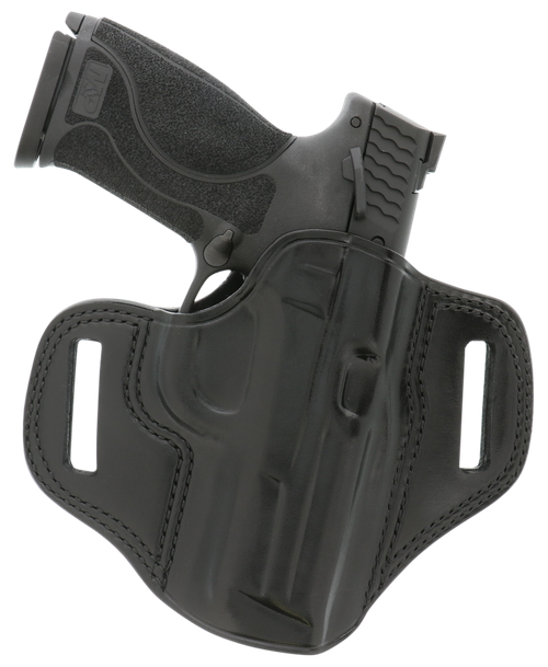 Galco CM226B Combat Master  OWB Black Leather Belt Slide Compatible w/Glock 19/32/36/45/Glock 19X Gen2-5/CZ-P10C Belt 1.75" Wide Right Hand