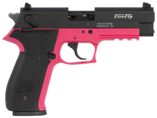 GSG GERG2210FFP FireFly  22 LR 10+1 4" Black Serrated Slide, Pink Zinc Alloy w/Accessory Rail Frame, Black Polymer Grip