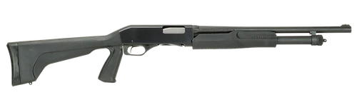 Stevens 19485 320 Security Full Size 12 Gauge Pump 3" 5+1 18.50" Matte Black Carbon Steel Barrel, Matte Black Aluminum Receiver, Fixed w/Pistol Grip Black Synthetic Stock, Ambidextrous