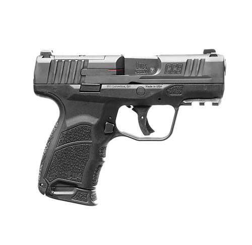 HK 81000550 CC9  9mm Luger 10+1/12+1 3.32" Black Polygonal Rifled Barrel, Optic Ready/Serrated Steel Slide, Polymer Frame w/Picatinny Rail, Black Interchangeable Backstrap Grip