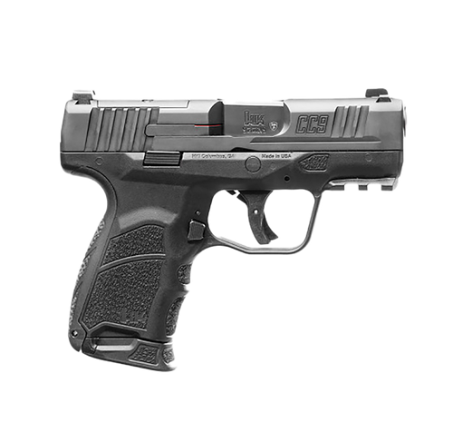 HK 81000550 CC9  9mm Luger 10+1/12+1 3.32" Black Polygonal Rifled Barrel, Optic Ready/Serrated Steel Slide, Polymer Frame w/Picatinny Rail, Black Interchangeable Backstrap Grip