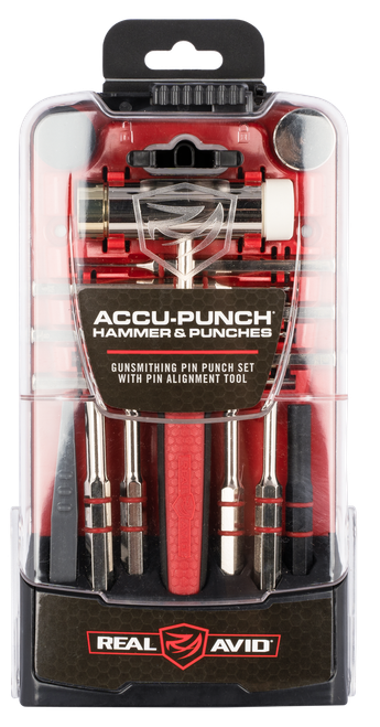 Real Avid AVHPS Accu-Punch Hammer & Punches Steel Red Rubber Handle