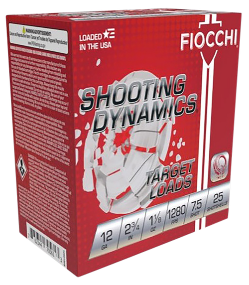 Fiocchi 12SDHV75 Shooting Dynamics Target 12Gauge 2.75" 1 1/8oz 7.5Shot 25 Per Box/10 Case