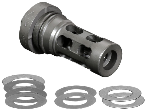 Yankee Hill 4302MB24A QD Light Tactical Muzzle Brake made of Black Finish Steel with 5/8"-24 tpi Threads for 30 Cal AR-Platform