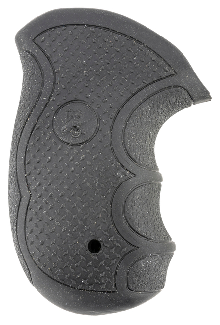 Lyman 02478 Diamond Pro  Diamond Checkering Black Rubber with Finger Grooves for S&W J Frame with Round Butt