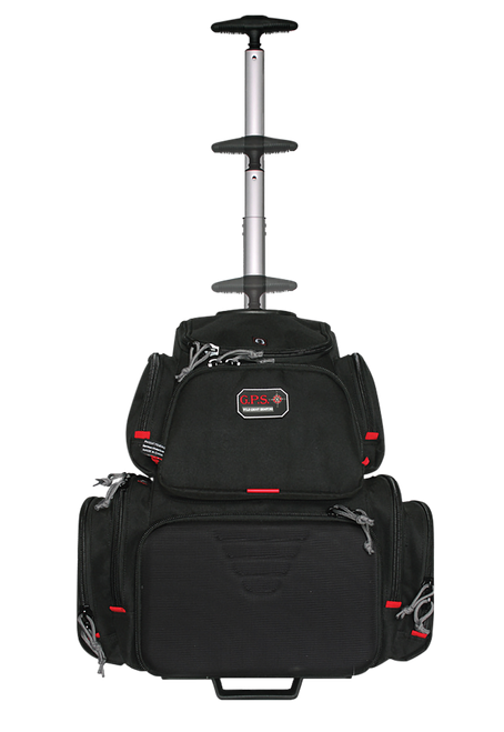 GPS Bags 1711ROBP Handgunner Rolling Backpack Black 600D Polyester Holds 4 Handguns