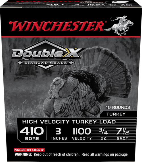 Winchester Ammo STH4137 Double X Diamond Grade 410Gauge 3" 3/4oz 7.5Shot 10 Per Box/10 Case for Turkey