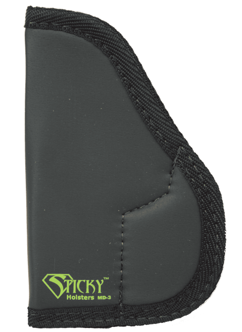 Sticky Holsters MD3 MD-3  Black/Green Latex Free Rubber Fits Walther PPK Ambidextrous