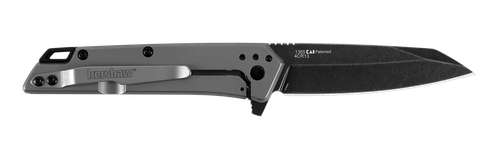 Kershaw 1365 Misdirect  2.90" Folding Reverse Tanto Plain Black Oxide Blackwash 4Cr14 Blade Gray Bead Blasted Stainless Steel Handle Includes Pocket Clip