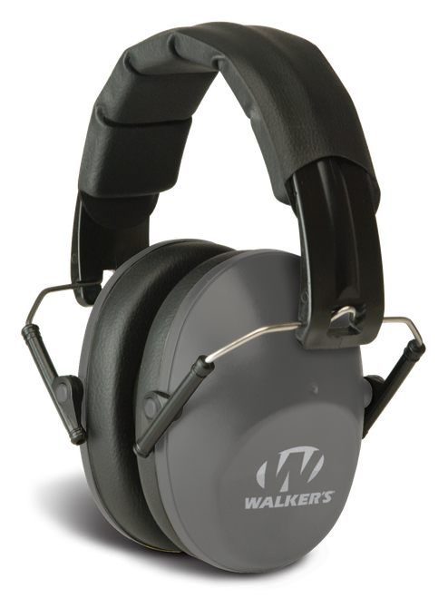 Walker's GWPFPM1GY Pro Low Profile Passive Muff 22 dB Over the Head Gray/Black Polymer